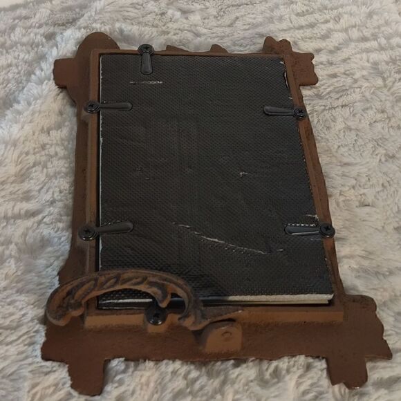 Vtg Western Cast Iron 4" x 6" Rustic Picture Frame - Picture 3 of 6